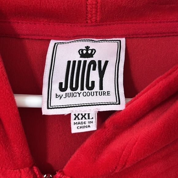 Juicy By Juicy Couture Red Velour Long Sleeve Jumpsuit Size XXL - Picture 6 of 12